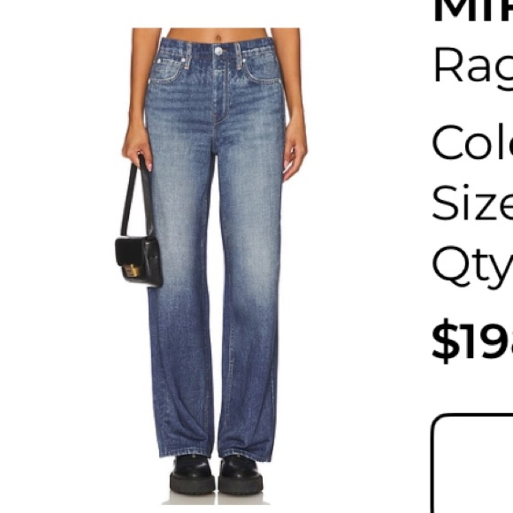 rag & bone Lenox Blue Miramar Wide-Leg Jeans